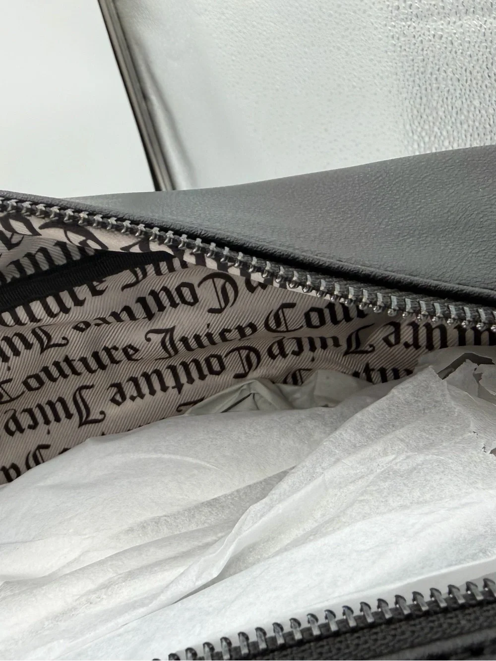 Juicy Couture Black Embossed Leather Shoulder Bag